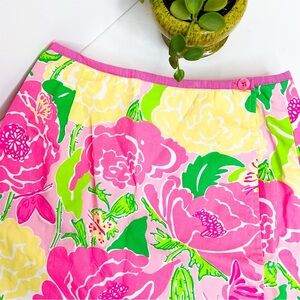 LILY PULITZER Floral Abstract Pink and Green Skirt